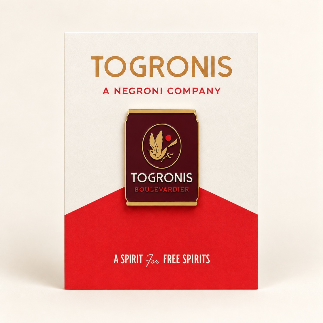 Boulevardier can pin on its Togronis backer card
